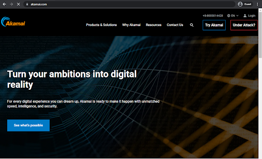 akamai landing page