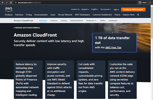 cloudfront landing page