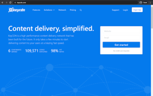 keycdn landing page