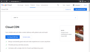 google cloud cdn landing page
