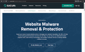 sucuri landing page